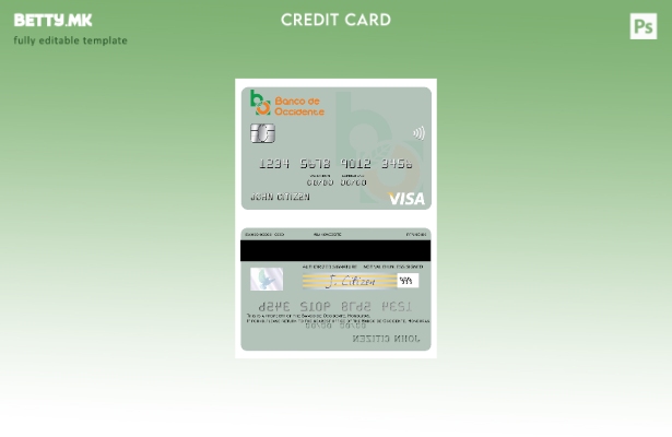 Модерен стил шаблон за виза картичка Хондурас Banco de Occidente